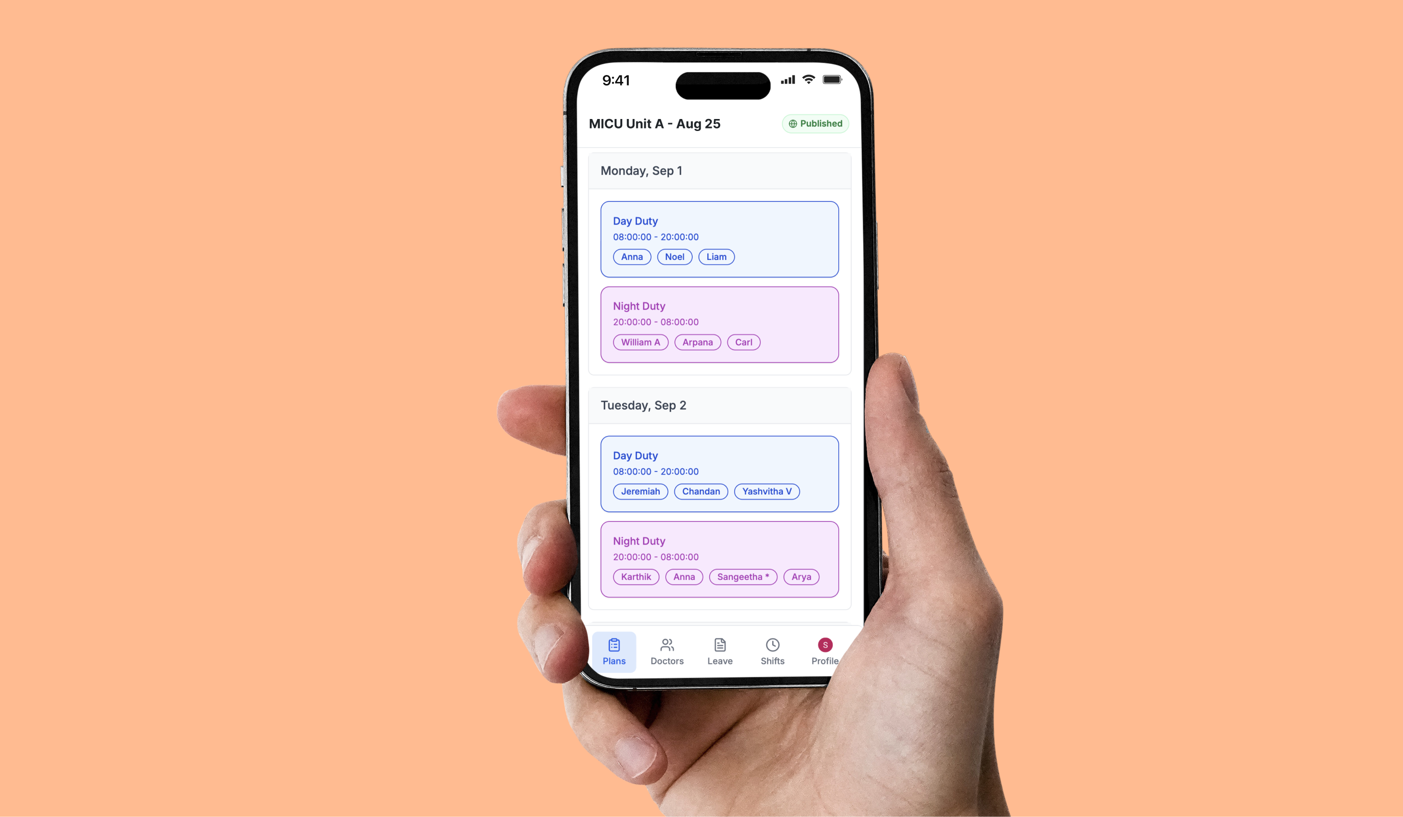 Plan My Rounds dashboard interface